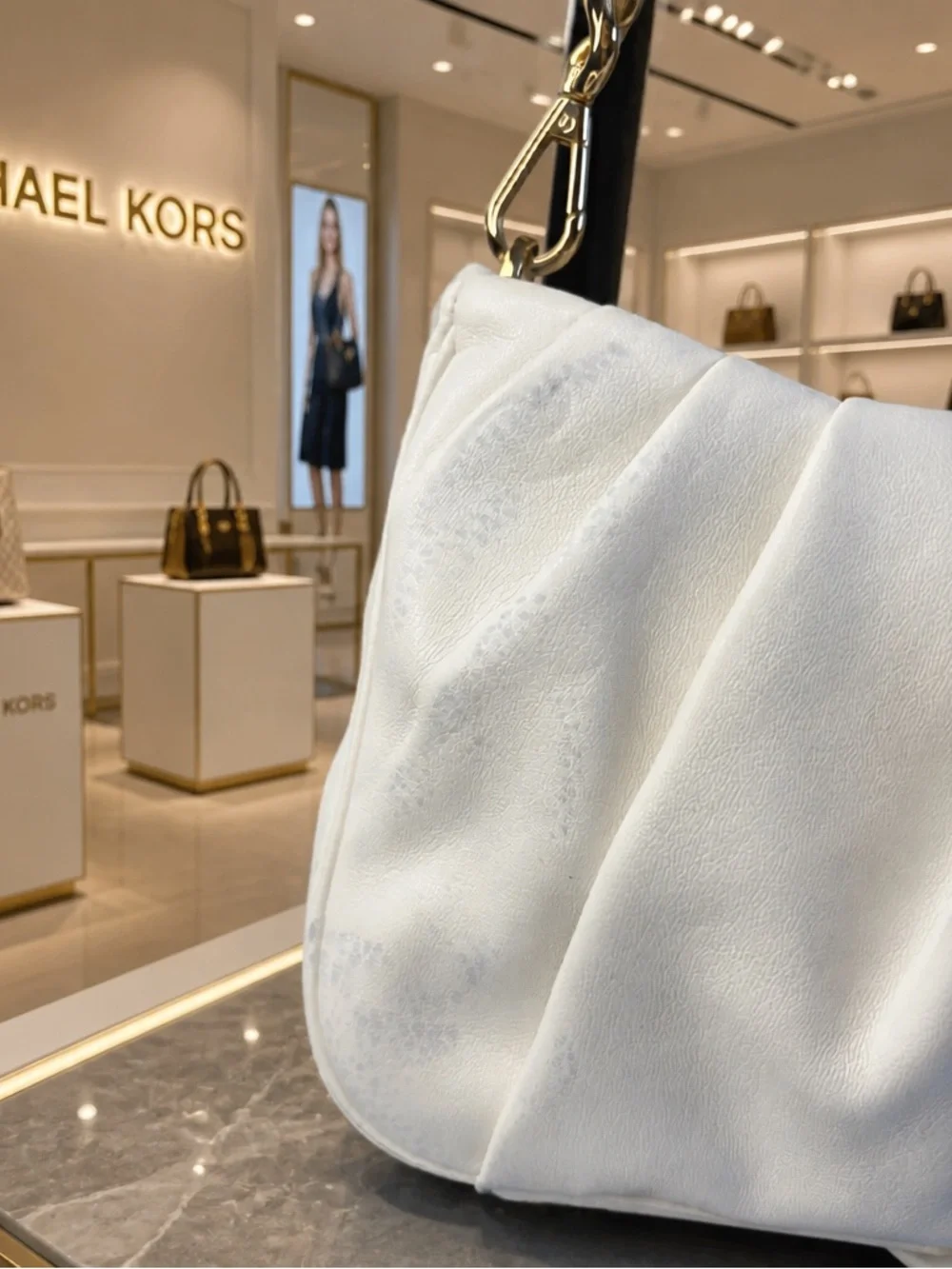 MICHAEL KORS Borsetta Hannah 30T1GNNC1U Bianco Crossbody purse